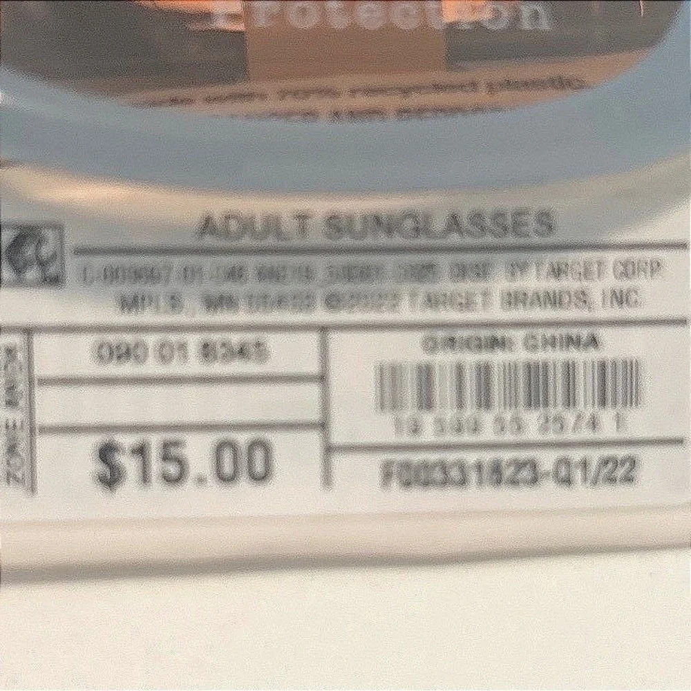 New A New Day Adult Sunglasses Light Blue Rectangle‎ 100 UV Protection